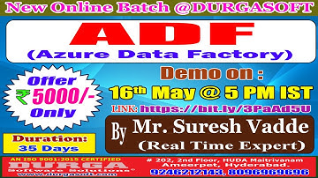 ADF (Azure Data Factory) Online Training @ DURGASOFT