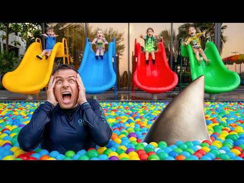 🏊🦈 Dad Teaches Pool Safety! Pool Shark Adventure