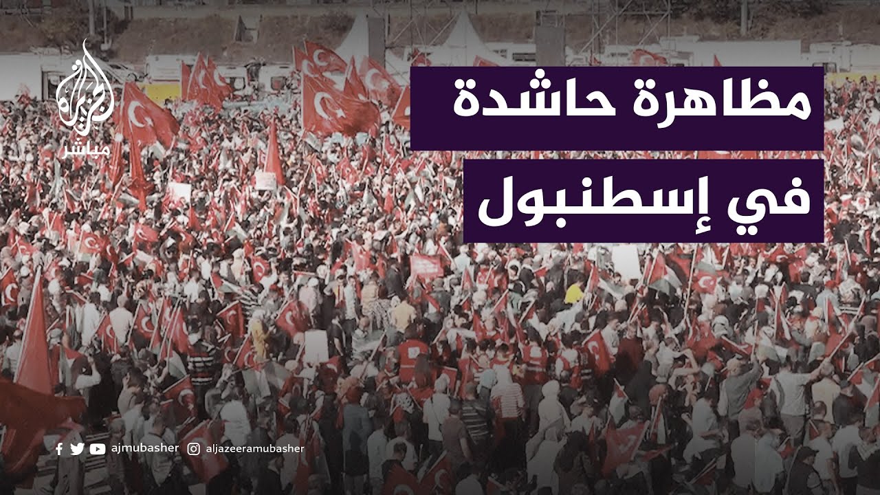 مظاهرة حاشدة في إسطنبول نصرة لغزة