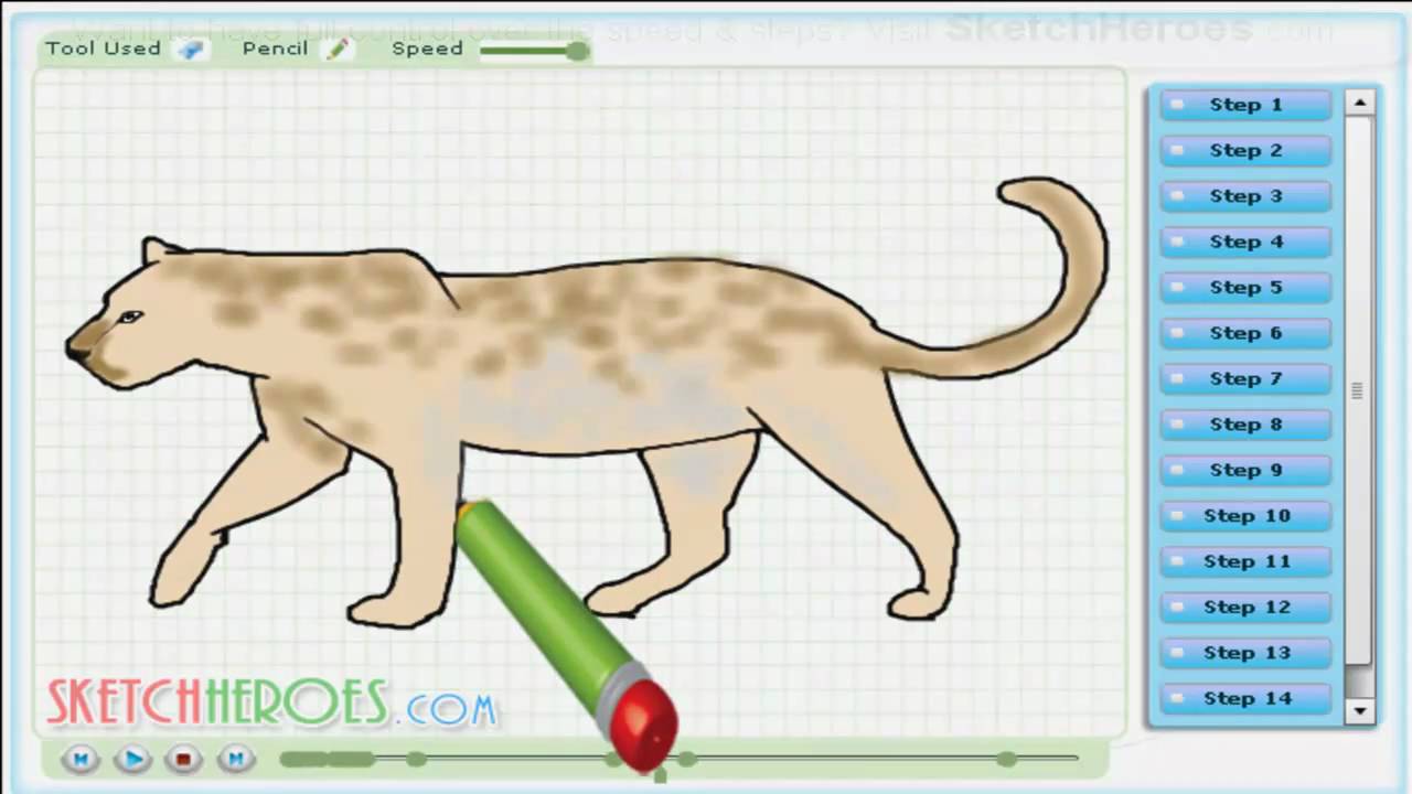 How to draw -Leopard (animal) - drawing tutorial video - YouTube