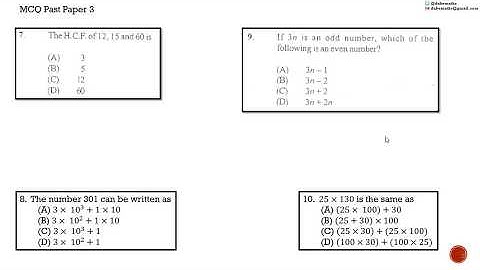 Multiple Choice 3 | 7,8,9&10 | CXC CSEC Mathematics | Number Theory