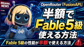 <最新AIモデル>OpenRouter Fusion API 全解説|「Fable 5」の性能を半額で使えちゃう!!