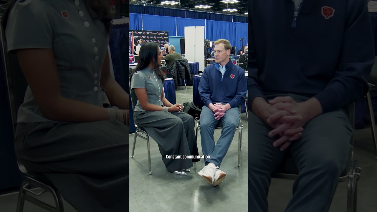 Looking back on Year 1 with Coach Johnson ⏪ #nflcombine #chicagobears #interview
