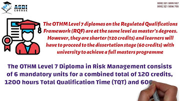 OTHM Level 7 Diploma in Risk Management Registration Open Asad Hussain Asdi