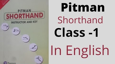 pitman shorthand lessons-1 /pitman shorthand chapter -1