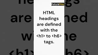 HTML Tutorial 7 | HTML Headings              #html5 #htmltutorial #shorts