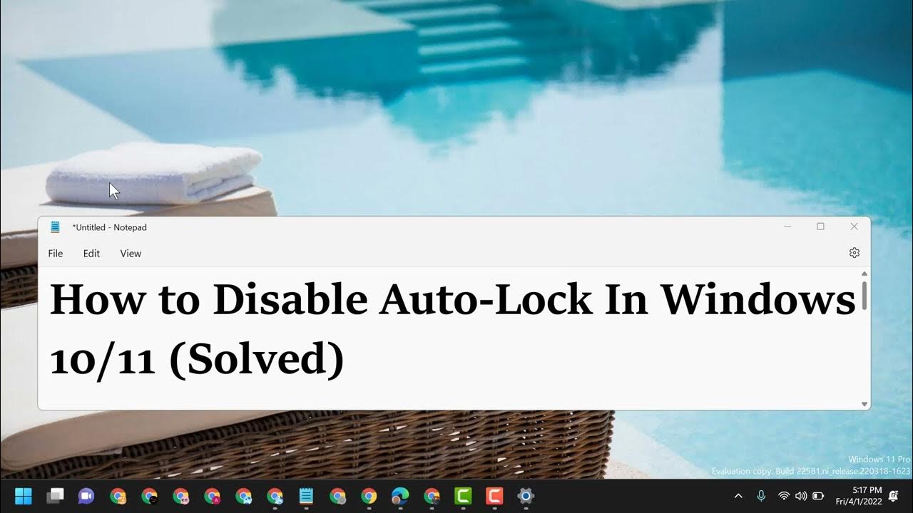 How to Disable Auto Lock In Windows 10/11 Solved YouTube
