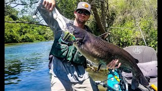 Kayak Bass Fishing- Monster Catfish, Big Swimbaits, Drunk Landowners!!