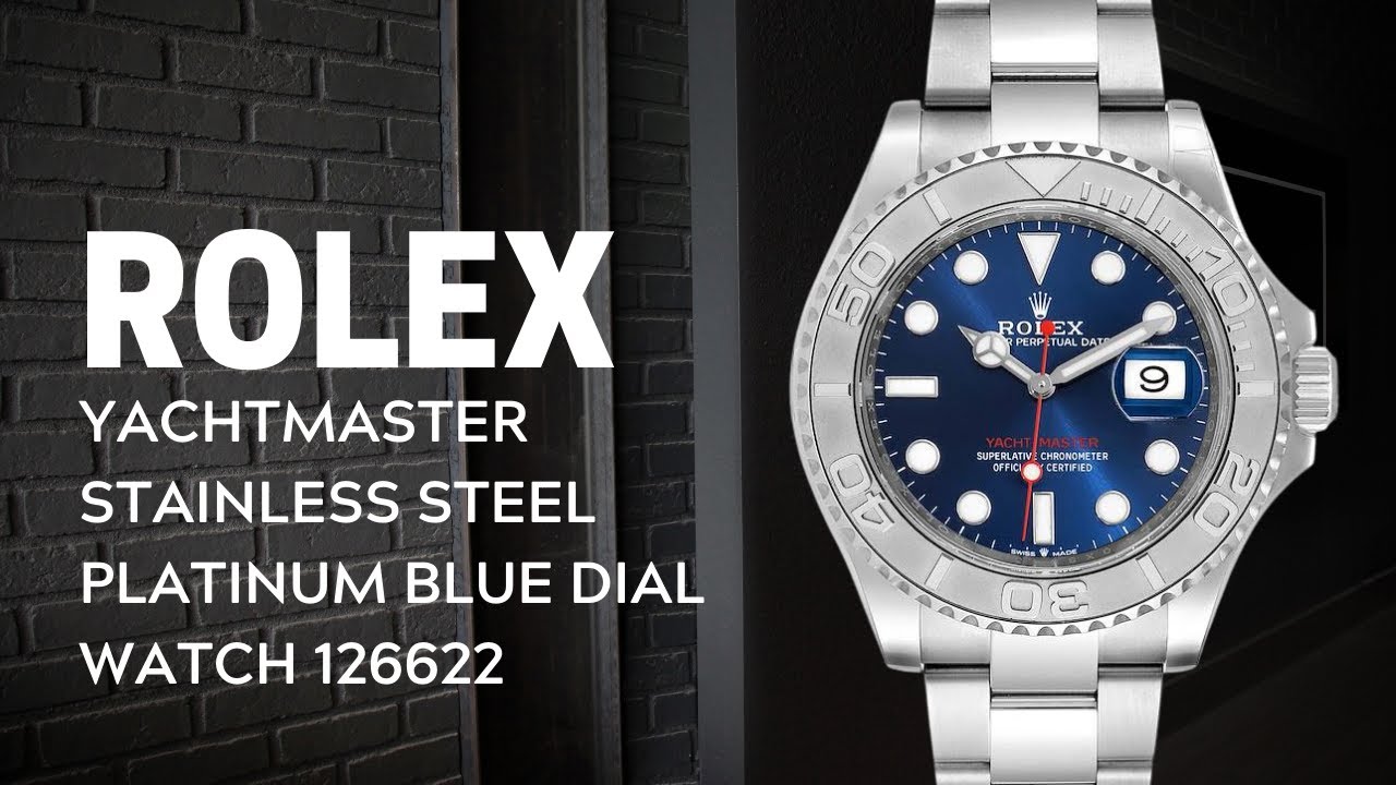 Rolex Yacht-Master 40 Automatic Blue Dial Oystersteel and Platinum Men's Watch 126622 Blue