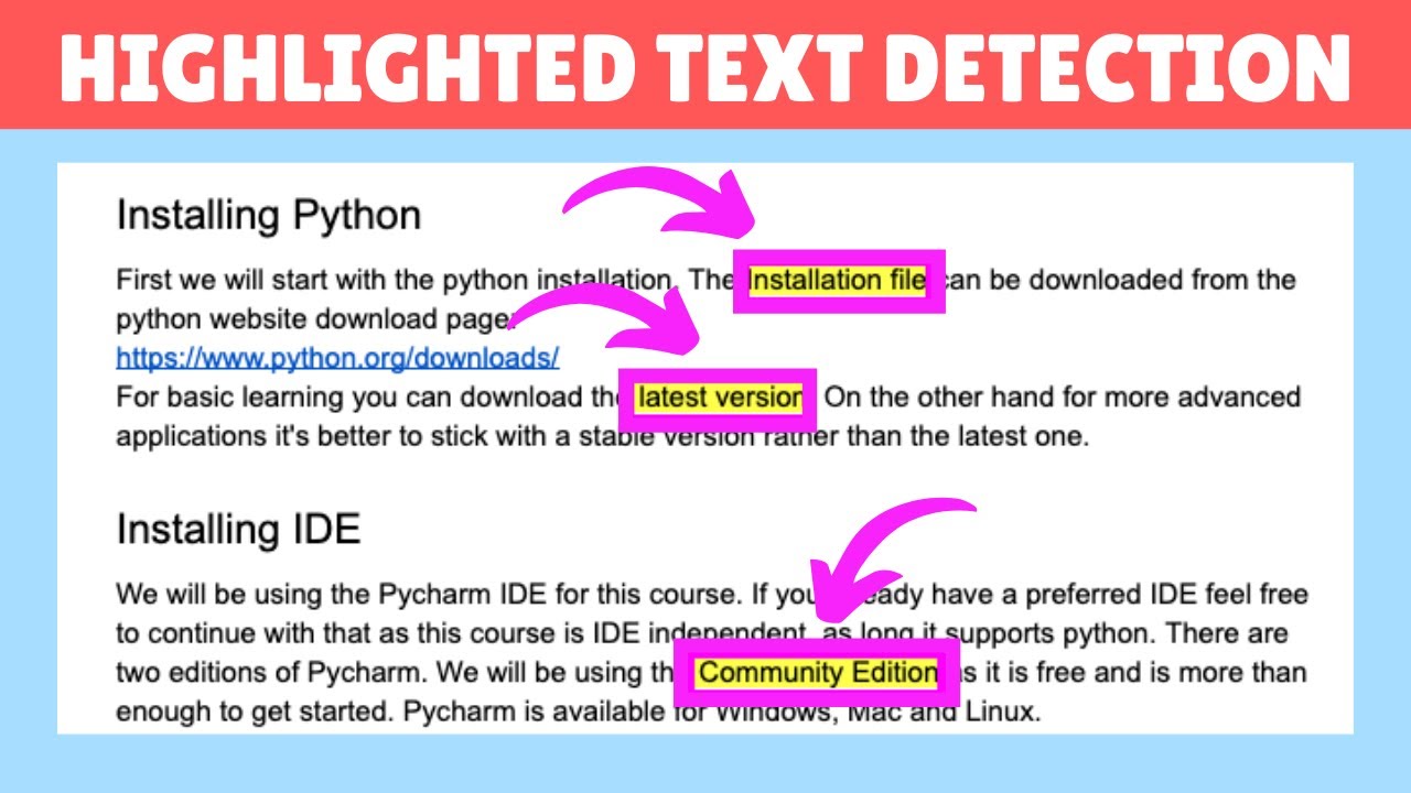 Python Highlight Text
