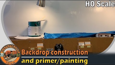 HO Scale Shelf Layout: Backdrop construction and base color painting