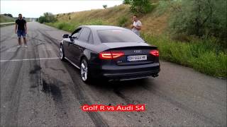 Golf R vs Audi S4 dragracing