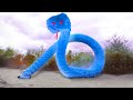 Experiment big blue toothpaste snake eruption from fanta pepsi giant cocacola and mentos