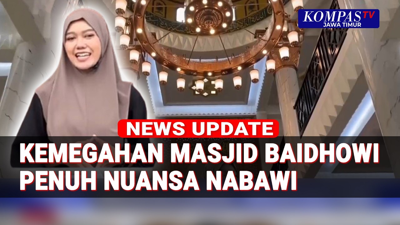 Takjub! Masjid Jami Imam Baidhowi Kediri Punya Payung Raksasa ala Nabawi