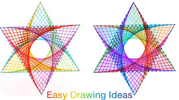 Easy drawing tutorial using straight lines to draw a geometric star ⭐️