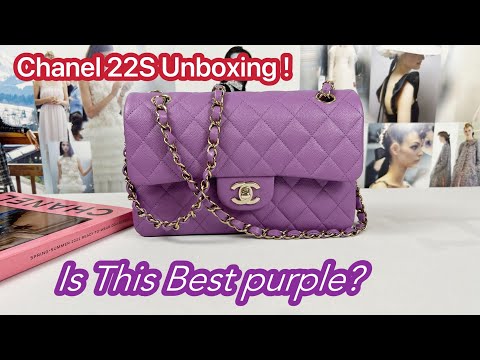 CHANEL 22S Purple Caviar Small Classic Flap LGHW *New - Timeless