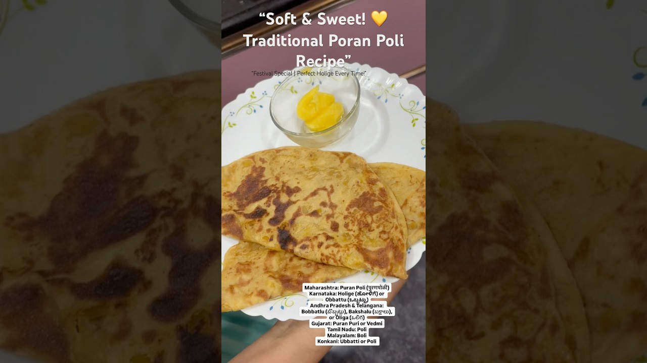 “Sweetness locked inside a golden fold – that’s Poran Poli for you! 💛✨ 