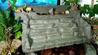 How to make amazing cement water fall fountain at home | diy | p craft