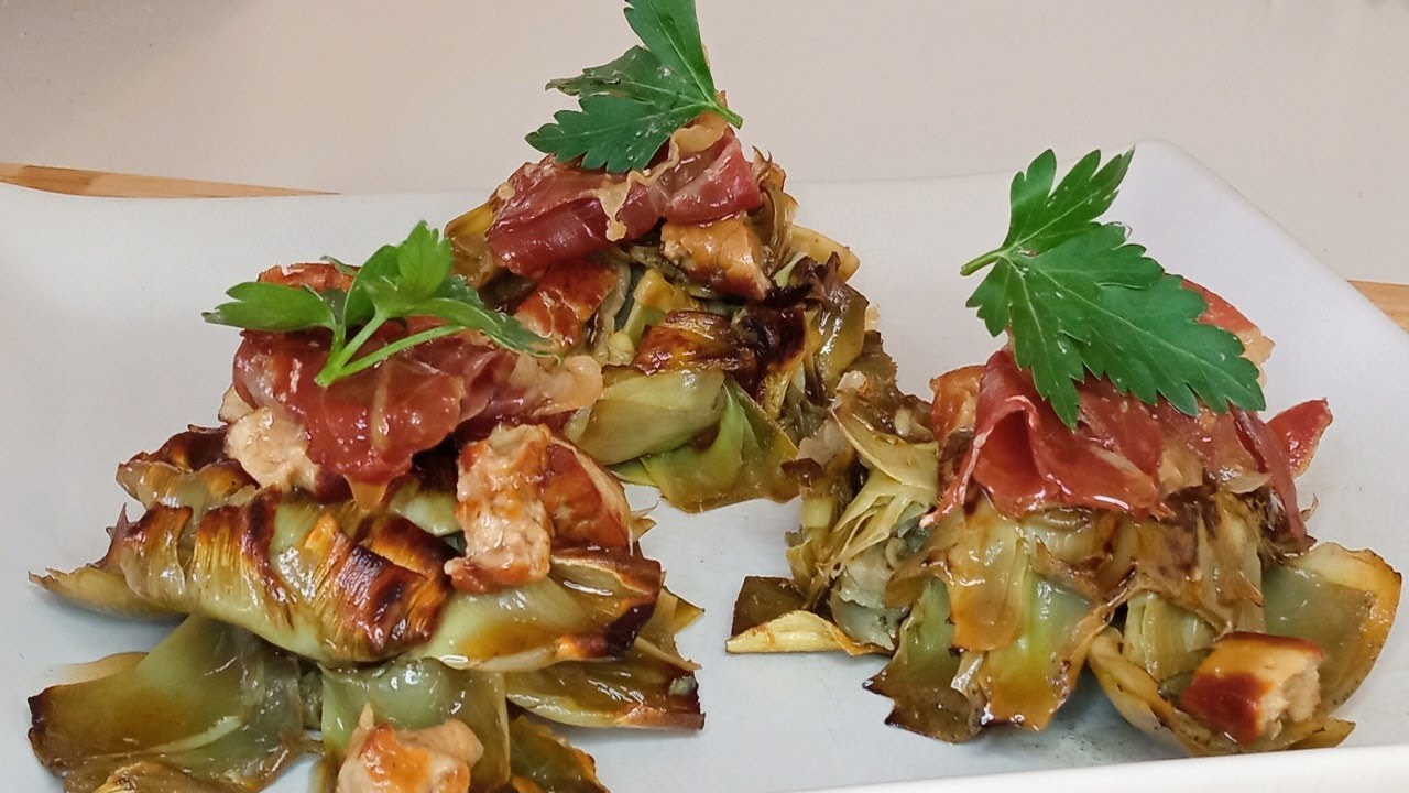FLORES DE ALCACHOFA CON JAMÓN Y FOIE😋😋