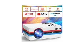 Review Smart Projector 2000 ANSI | 1080P Netflix WiFi 6 Bluetooth 5.3 Outdoor Movie Projector