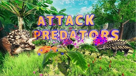 Interactive wall with dinosaurs. Throwing the ball at the predators