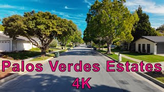 Relaxing Drive in Palos Verdes Estates, Rolling Hills Estates, Los Angeles, California ASMR 4K