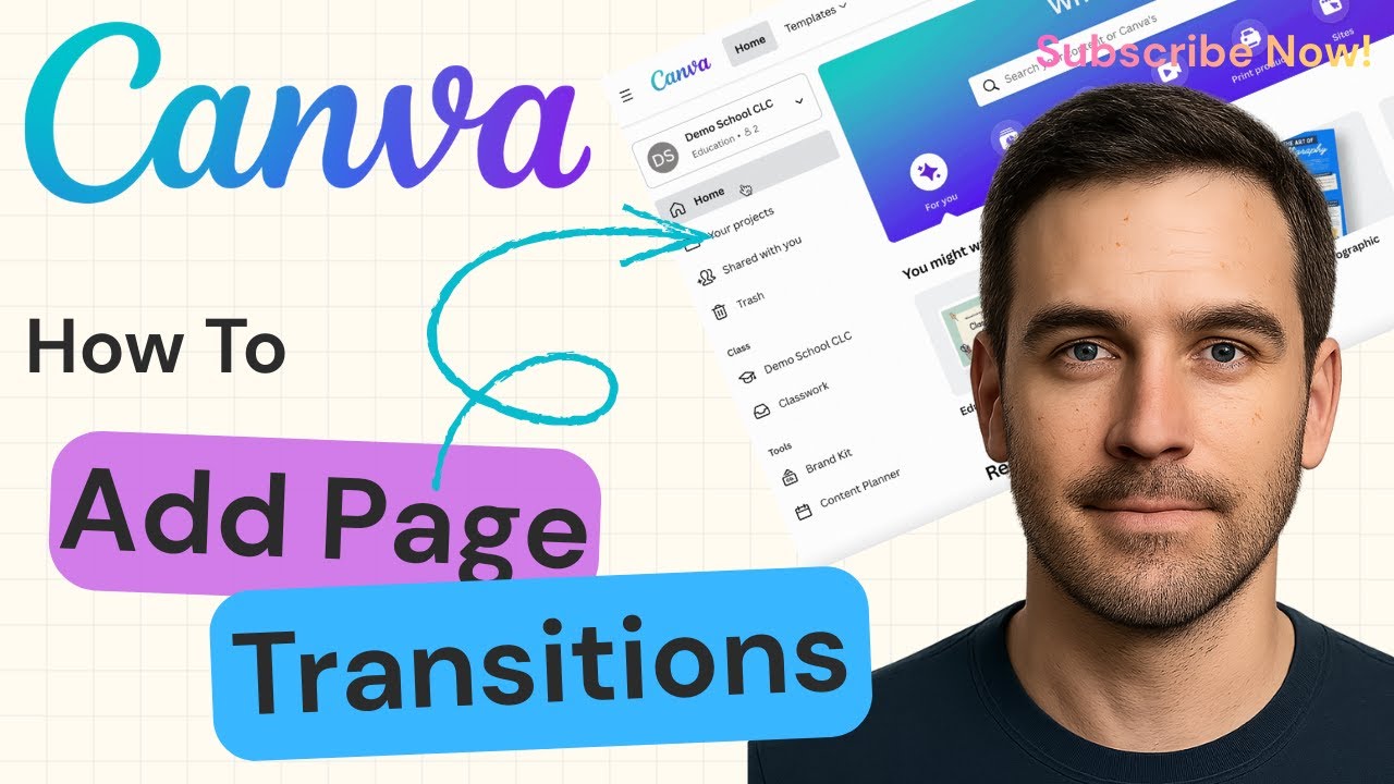 How to Add Transitions to Pages in Canva | Canva Tutorial 2025