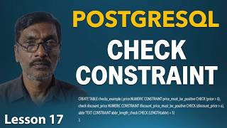 Check Constraint in PostGreSQLand Integrity Constraints in PostGreSql in Telugu - Lesson 17