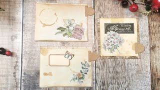 Shabbydabbydoodah Mass Makes - Flip Pockets Wk 19 - Using Tim Holtz Wallflower (Junk Journal)