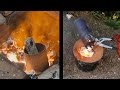 Simple aluminium melting foundry using gas or charcoal including lost foam casting demonstration