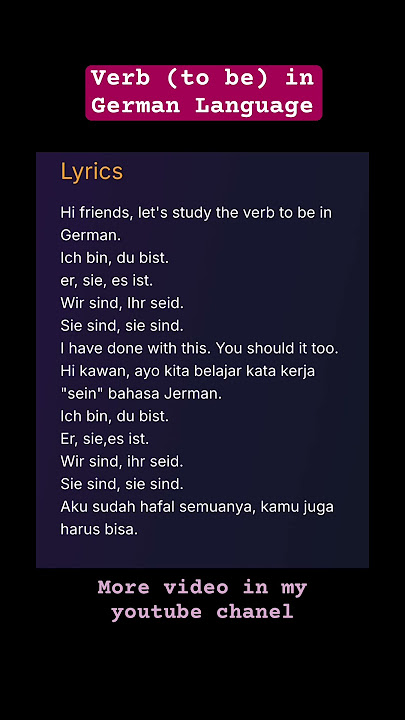 Belajar sambil bernyanyi Bahasa Jerman #germanstudy #frauaya #germansongs #learngerman