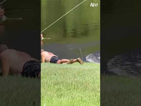 Smooth landing 😂 #shorts #fail #funny #fall #zipline