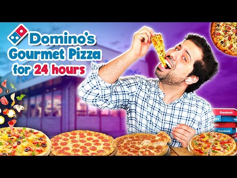 Eating Dominos Gourmet Pizza For 24 Hours! | @cravingsandcaloriesvlogs