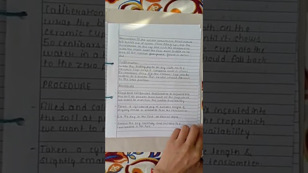 Determination of matric potential using field tensiometer