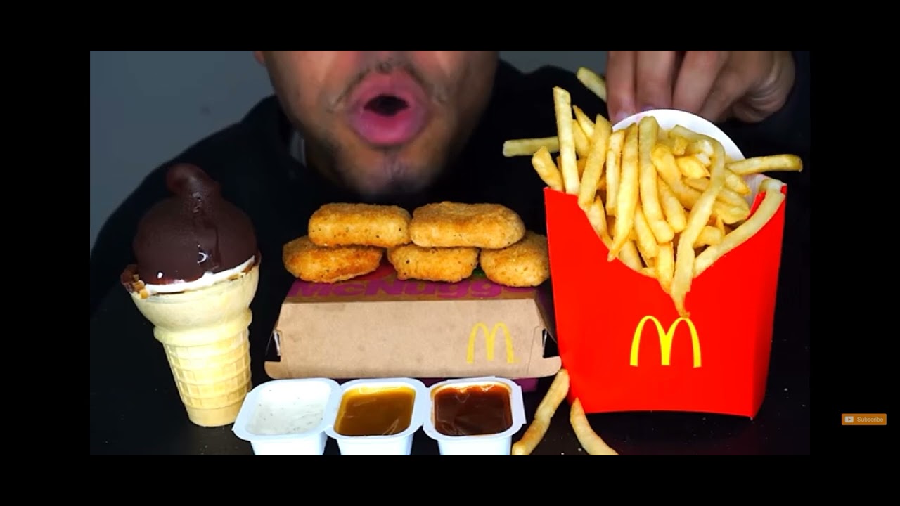 ASMR McDonald's Ranch Sweet Sour Cream BBQ Sauce Ice Cream Cone