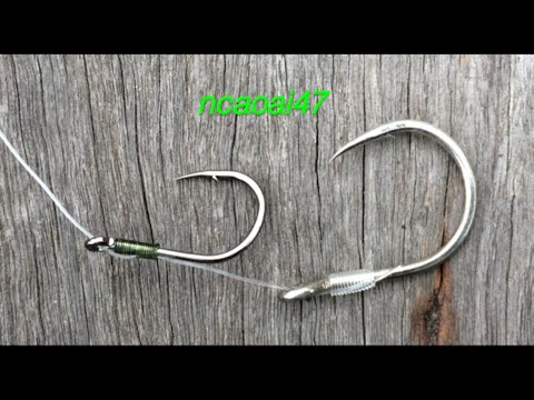 How to tie Adjustable Double Live Bait Fishing Hook(42)Sliding Snell knot-Cách  Buộc Lưỡi Câu trượt 