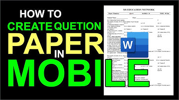How to Create Question Paper in MS WORD Mobile App | How make Exam paper in Mobile