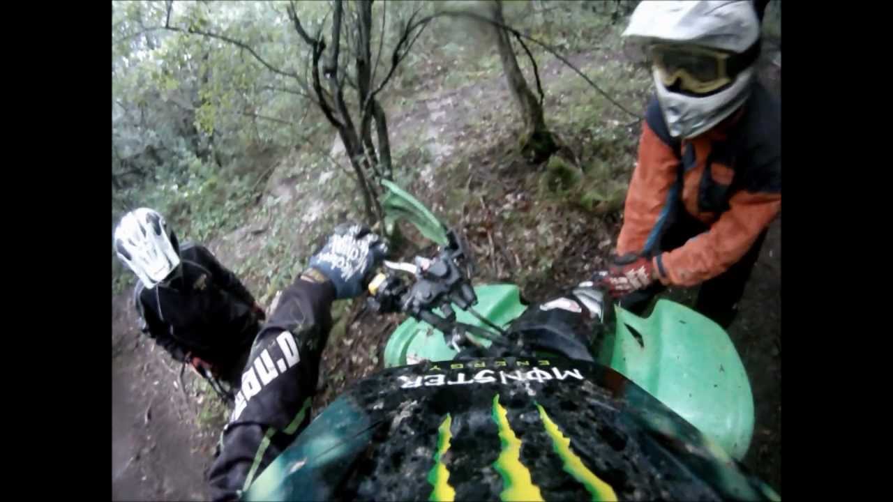 2003 kawasaki kfx 400 having trouble getting up hill Gopro HD - YouTube