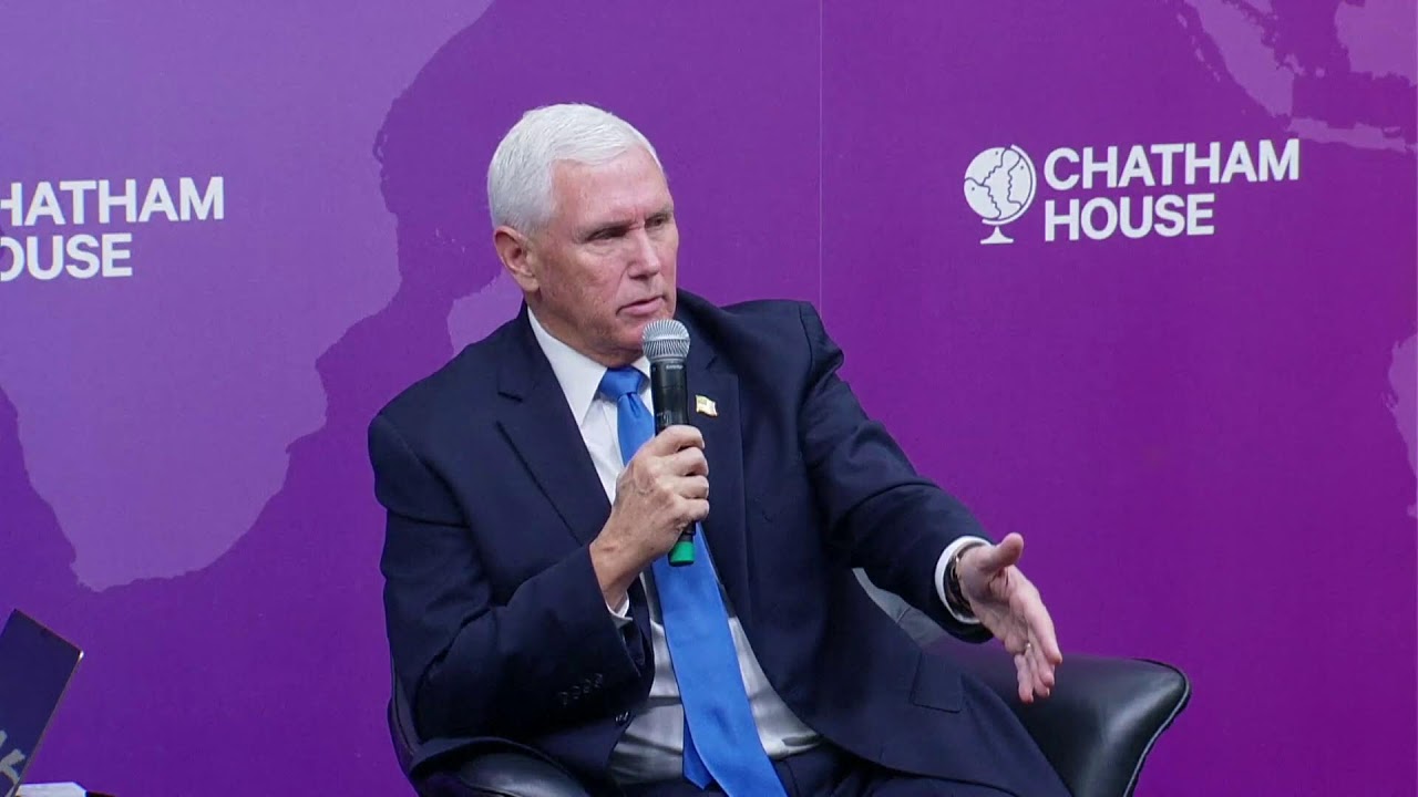 Former Vice President Mike Pence speaks at Chatham House