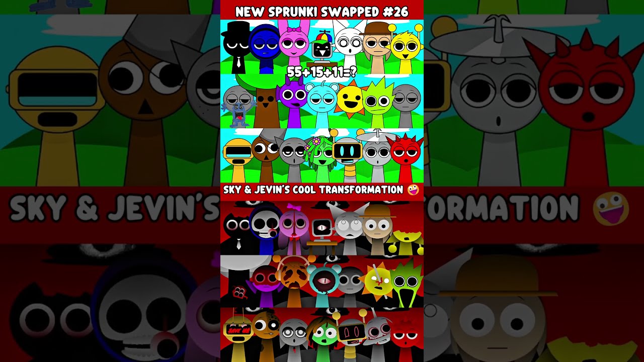 Wow NEW SPRUNKI SWAPPED 26 SKY JEVIN S SHOCKING TRANSFORMATION Sprunki VS HORROR PHASE