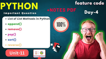 List Methods in Python | Python Tutorial python mcq #mcq #python     @Featurecoding
