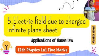6.Electric field due to two parallel charged infinite sheets | 12th Physics Important Five Mark