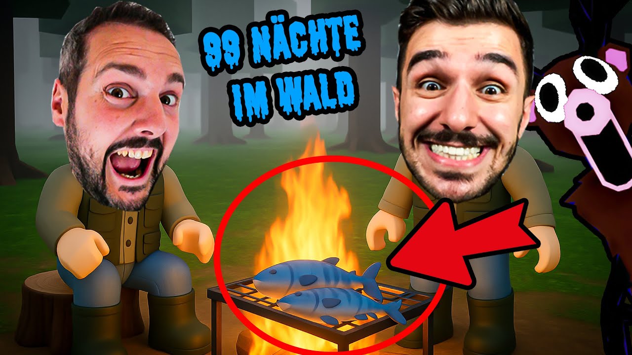 99 NÄCHTE IM WALD, aber nur FISCHE ESSEN erlaubt! Roblox mit Kaan & Claudio 