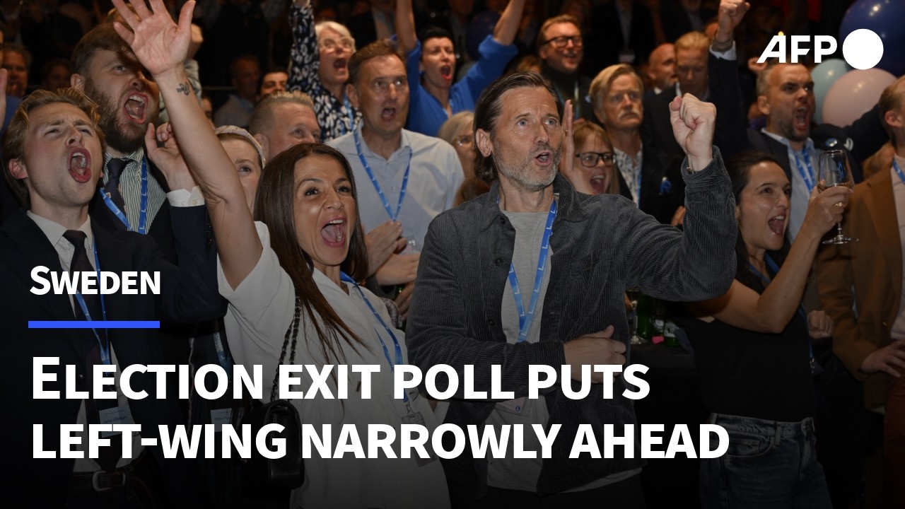 People cheer as left-wing opposition leads Sweden election and far-right loses ground | AFP
