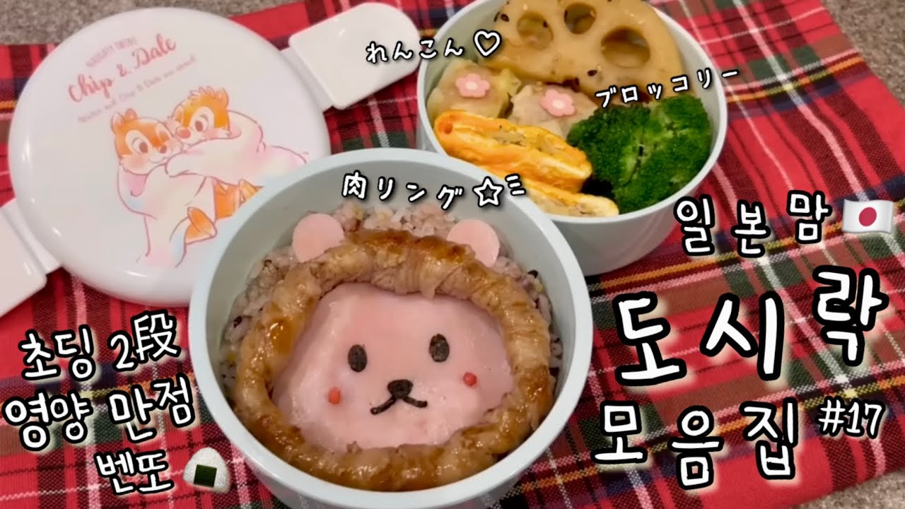 도시락 모음집 #17🍙 편식 걱정 없는 일본 초딩 도시락😎 골고루 먹는 비결은 귀여운 비주얼? 🫢