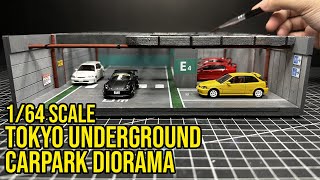 1/64 Scale Tokyo Underground Carpark | DIY Automotive Diorama
