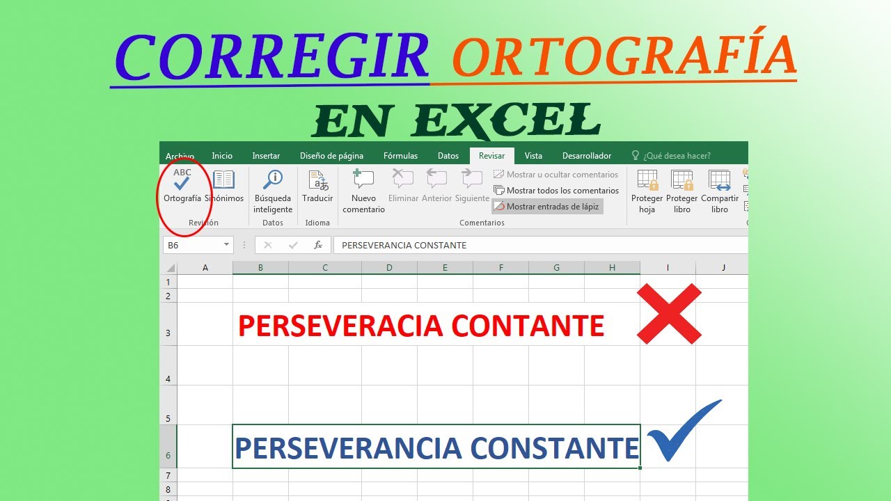 Como CORREGIR Ortograf a En EXCEL YouTube