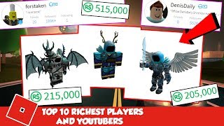 The Top 10 Richest Roblox Players And Youtubers Dantdm Tofuu Denisdaily Russoplays And More Youtube - top 10 richest roblox players 2020