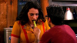 Max Takes A Bite Of Johnny's Celery - 2 Broke Girls 1x06