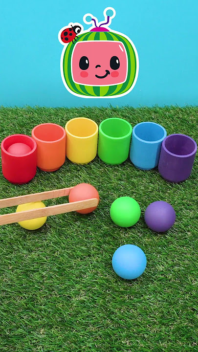 🌈Learn Rainbow Colors with Balls!  #shorts #cocomelon